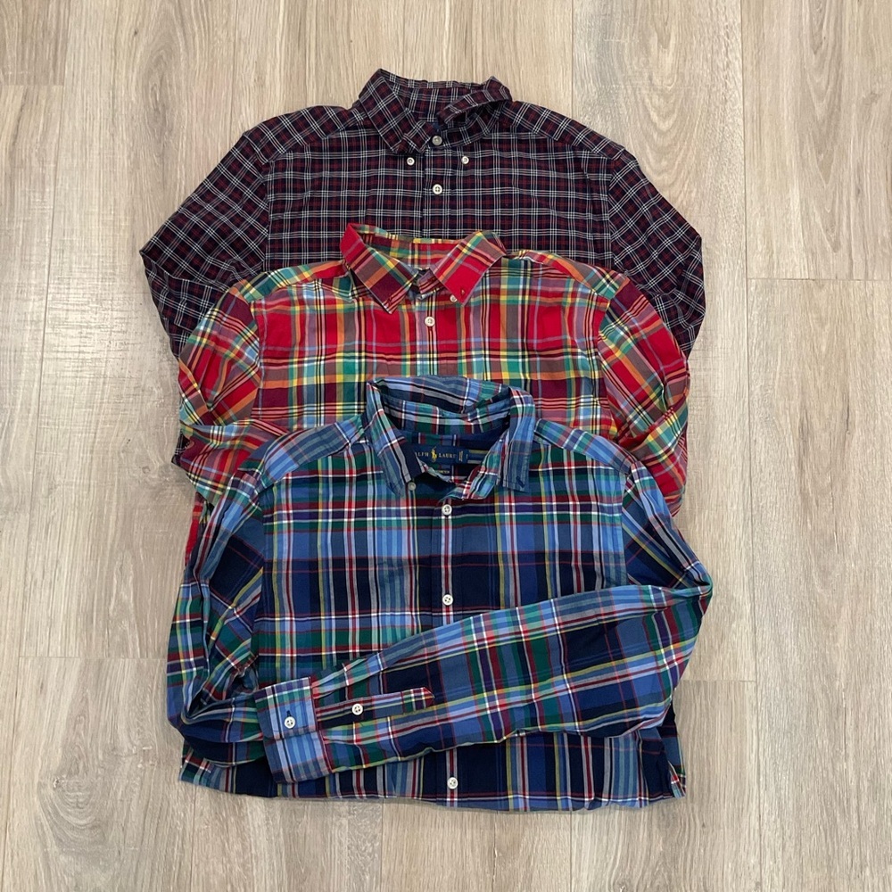 Polo Ralph Lauren Long sleeve Plaid button down preppy Boys Shirts